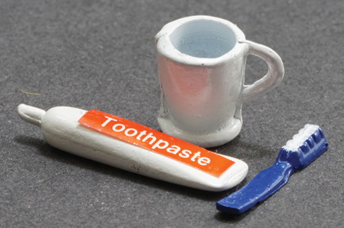 Dollhouse Miniature Toothpaste/Brush/Cup